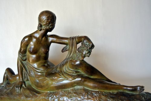 Sculpture Sculpture en Bronze - Venus et Cupidon - Groupe en bronze signé Joe Descomps