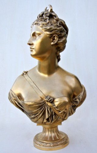 Diane Chasseresse - d'après Jean Antoine Houdon - Sculpture Style Art nouveau