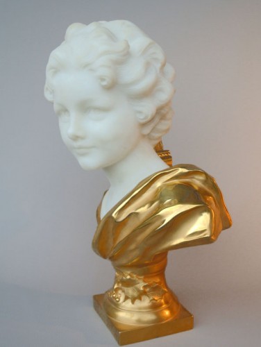 Buste marbre et bronze par léonard Agathon - Marc Menzoyan