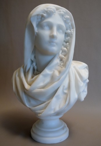 Jeune femme au châle - CARRIER-BELLEUSE (1824-1887) - Sculpture Style Art nouveau