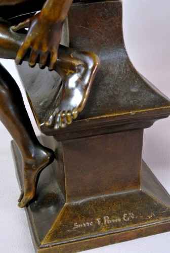 Sculpture Sculpture en Bronze - L'hirondelle blessée - Alfred Boucher (1850-1934)
