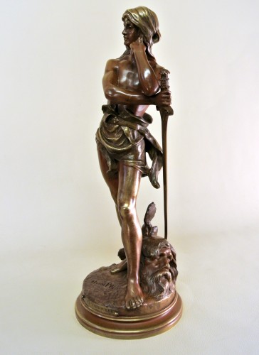 "David vainqueur" Henri Plé (1853/1922) - Sculpture Style Art nouveau