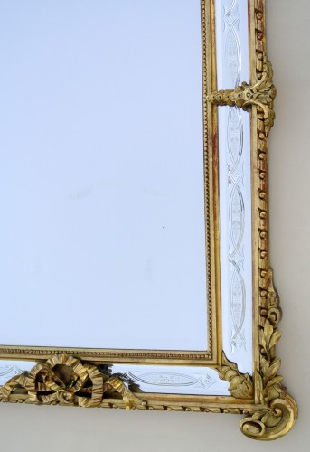 XIXe siècle - Miroir à réserves d'époque XIXe