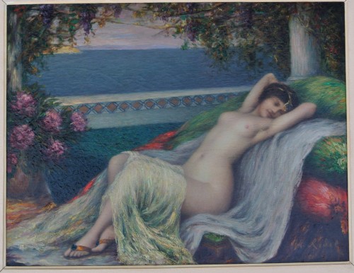 Tableaux et dessins Tableaux du XXe siècle - Jeune femme allongée - Louis Ridel (1866-1937)