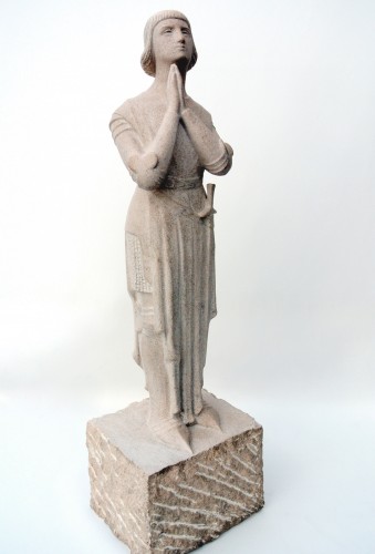 Jeanne d'Arc en prière - Georges Salendre (1890-1985) - Sculpture Style Années 50-60