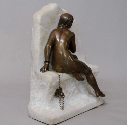 Sculpture Sculpture en Bronze - Andromède enchaînée - Gustave Obiols (1858-1910)