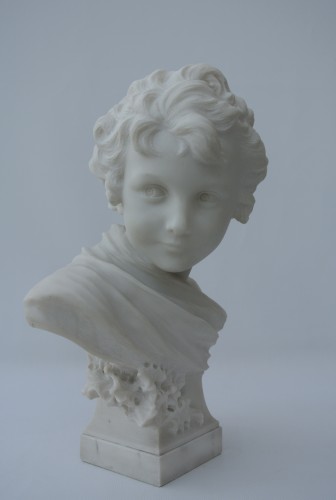 Sculpture Sculpture en Marbre - Cupidon, Léonard Agathon (1841/1923)
