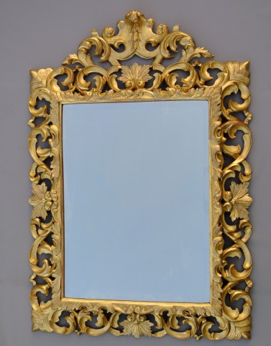Miroirs, Trumeaux  - Miroir à fronton d'époque XIXe