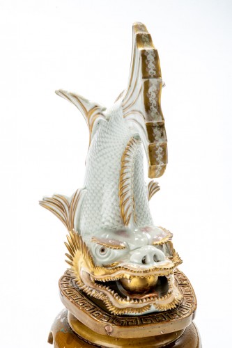 Dragon Koï, Japon Meiji fin XIXe siècle - Mastromauro Japanese Art