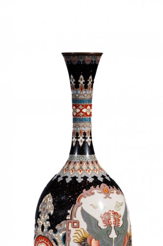 XIXe siècle - Vase cloisonné - Japon Meiji
