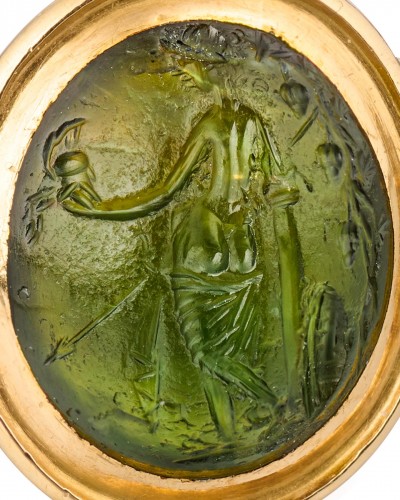 Intaille romaine au plasma de Vénus Victrix 1er siècle Après J.?-?C. monture 19e - Bijouterie, Joaillerie Style 
