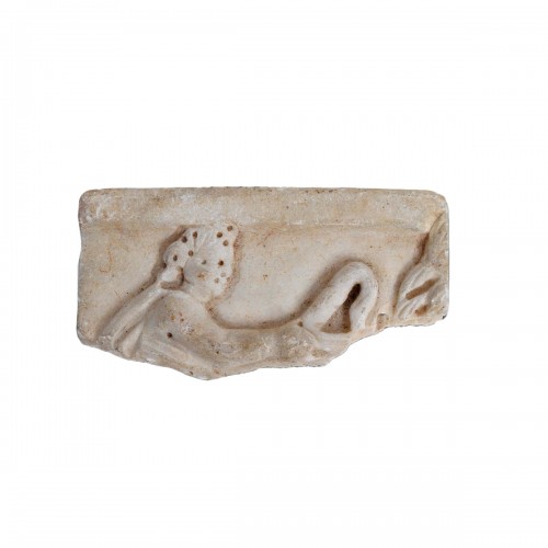 Fragment de sarcophage Romain en marbre avec la tête d'Eros,   2e - 3e siècle aprè