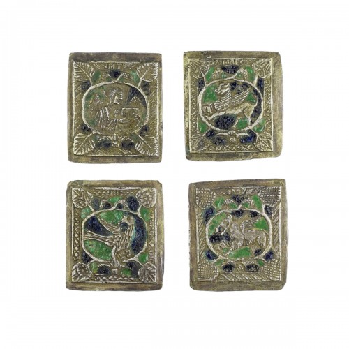 Quatre plaques d'argent et d'émail des évangélistes, Arménie XVIIe siècle