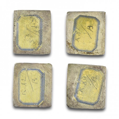 Quatre plaques d'argent et d'émail des évangélistes, Arménie XVIIe siècle - Art sacré, objets religieux Style 