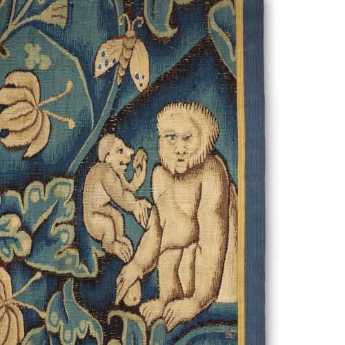 Tapisserie & Tapis  - Tapisserie feuilles de choux avec animaux exotiques, Audenarde XVIe siècle