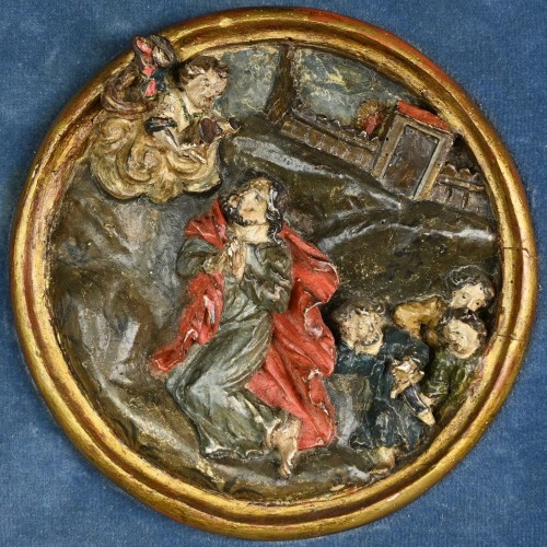 Neuf cocardes en bois provenant d'un autel du Rosaire. Allemagne du Sud, XVIe siècle. - Objets de Curiosité Style 