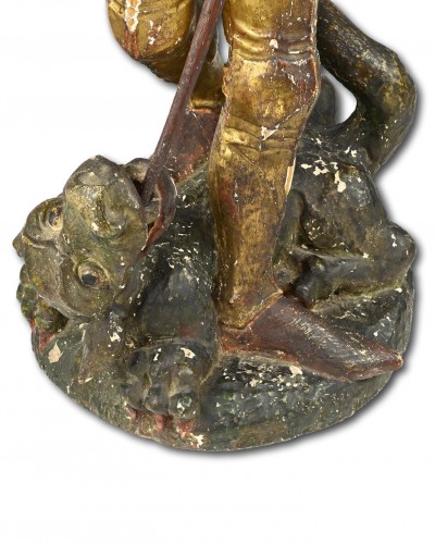 Antiquités - Saint Georges et le dragon, Allemagne du Sud XVe siècle