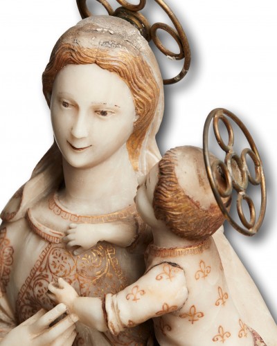 Grande sculpture en albâtre de la Madone de Trapani XVIIIe siècle - 
