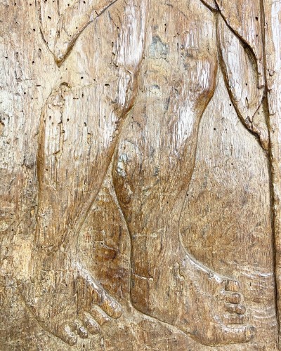  - Grand relief en chêne d'une figure grotesque, France daté de 1660