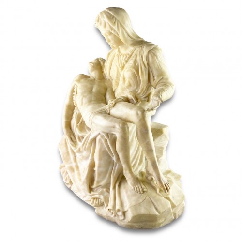 Sculpture Sculpture en Marbre - Sculpture en albâtre de la pieta. Français ou italien, 17e siècle.