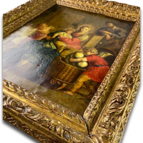  - Sainte Famille avec putti. Flamand 17e siècle