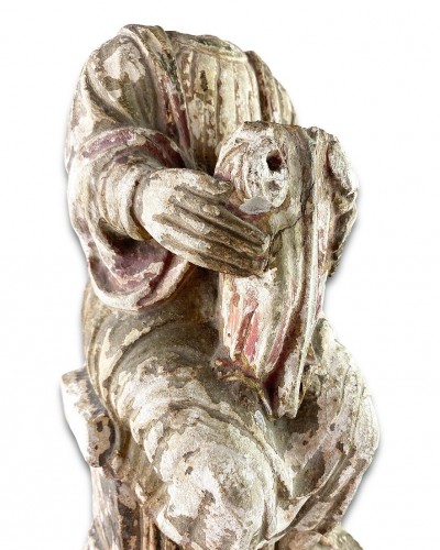 Sedes Sapientiae en pierre calcaire, Sud de la France fin XIIe - début XIIIe siècle. - Sculpture Style 
