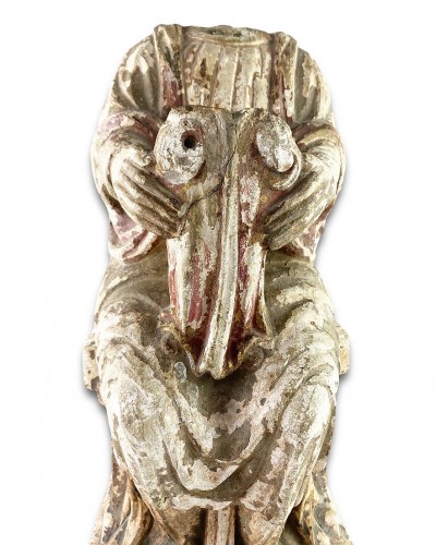 Sculpture  - Sedes Sapientiae en pierre calcaire, Sud de la France fin XIIe - début XIIIe siècle.