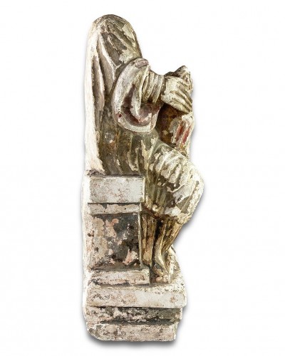 Sedes Sapientiae en pierre calcaire, Sud de la France fin XIIe - début XIIIe siècle. - 