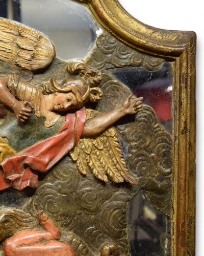 - Paire de reliefs en bois de Saint Michel et Laurent,  Espagne 17e siècle