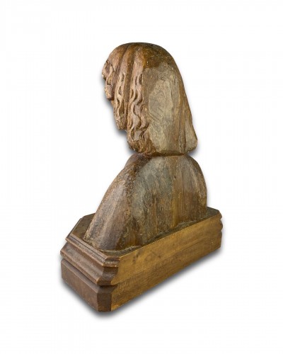 Sculpture  - Buste en chêne de Saint Jean l'Evangéliste. France XVe siècle