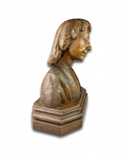 Buste en chêne de Saint Jean l'Evangéliste. France XVe siècle - Matthew Holder