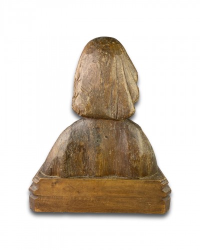Buste en chêne de Saint Jean l'Evangéliste. France XVe siècle - 