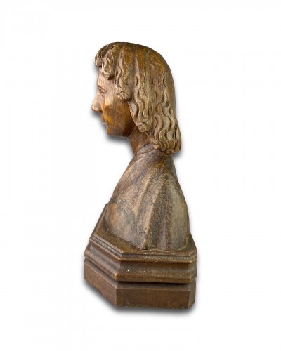  - Buste en chêne de Saint Jean l'Evangéliste. France XVe siècle