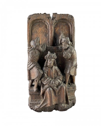 Retable en chêne représentant le Christ couronné d'épines - Flandres XVIe siècle