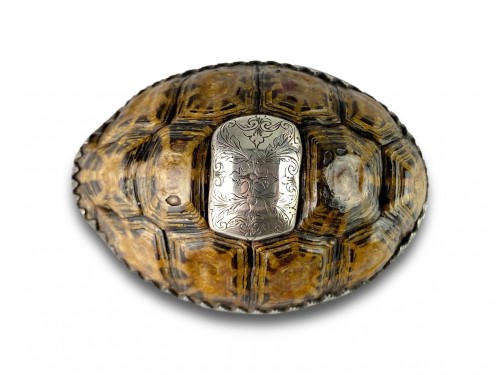 Tabatière en forme de tortue étoilée en argent, début du XVIIIe siècle - 