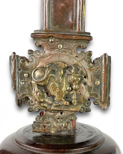 Croix de procession Renaissance en cuivre doré. Italie XVe - XVIe siècles - 