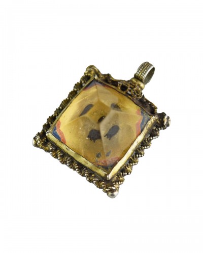 Pendentif en vermeil et cristal de roche avec le Voile de Véronique, Espagne  XVIIe siècle