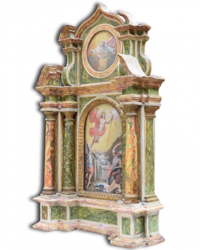 Retable miniature de la Résurrection du Christ, Allemagne XVIIe siècle - Art sacré, objets religieux Style 
