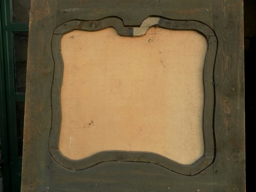 Miroirs, Trumeaux  - Trumeau début XIXe, bois doré et huile sur toile