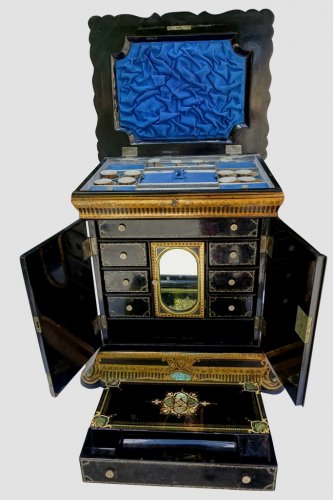 Antiquités - Cabinet de voyage de Dame fin XIXe