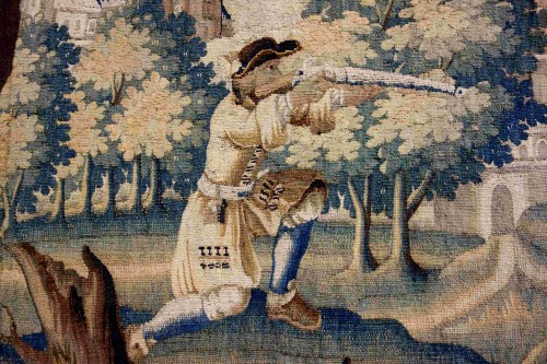 Tapisserie & Tapis Tapisserie - Grande tapisserie d’Aubusson « La chasse au renard », début du XVIIIe