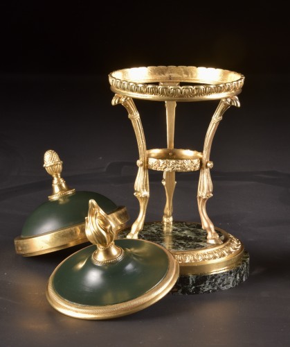 Objet de décoration Cassolettes, coupe et vase - Potpourri en bronze doré et vert d'époque Napoléon III