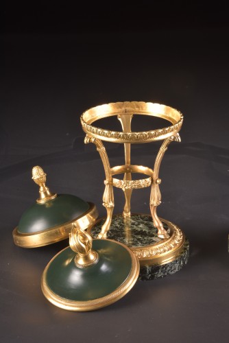 Potpourri en bronze doré et vert d'époque Napoléon III - Mora Antiques