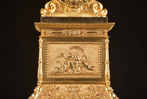 Pendule de table Cygne en bronze doré Empire - Mora Antiques