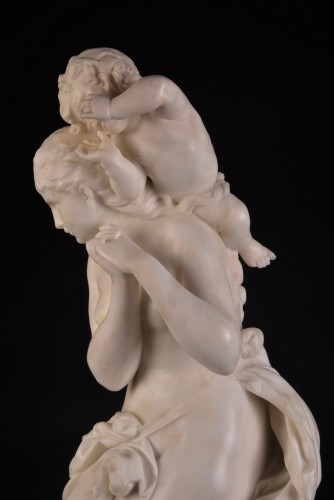 Sculpture Sculpture en Marbre - Luca Madrassi (1848-1919) - groupe en marbre