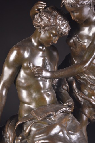 Le rêve du poète  - Mathurin Moreau (1822-1912) - Sculpture Style Napoléon III