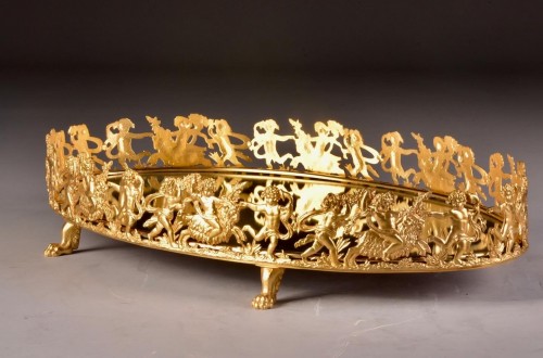 Centre de table en bronze doré et miroir d'époque Napoléon III - Objet de décoration Style Napoléon III