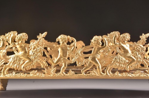 Objet de décoration Cassolettes, coupe et vase - Centre de table en bronze doré et miroir d'époque Napoléon III