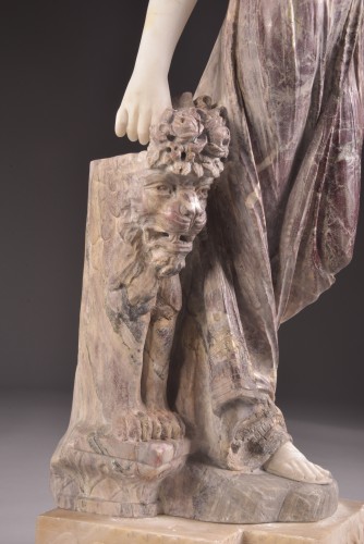 Antiquités - Grand marbre de Carrare et coloré, Professeur Aristide Petrilli (1868-1930)