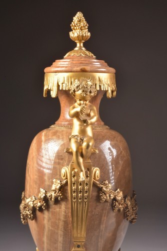 Paire de cassolettes en onyx et bronze doré - Napoléon III